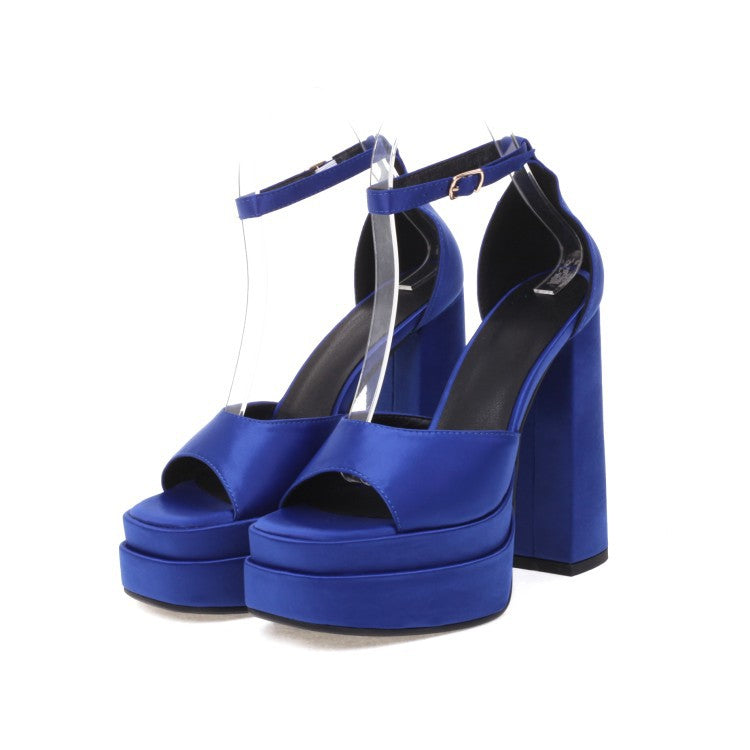 Chunky High Heel Sandalen aus Seide – Bild 7 | LuxeStyle