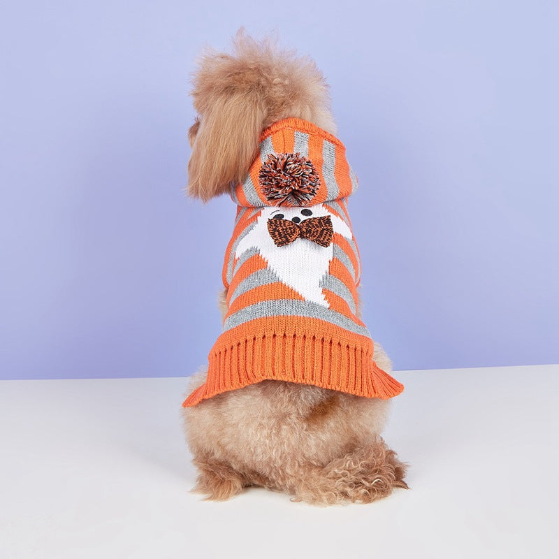 Haustierpullover mit Kapuze und Streifen – Bild 4 | LuxeStyle