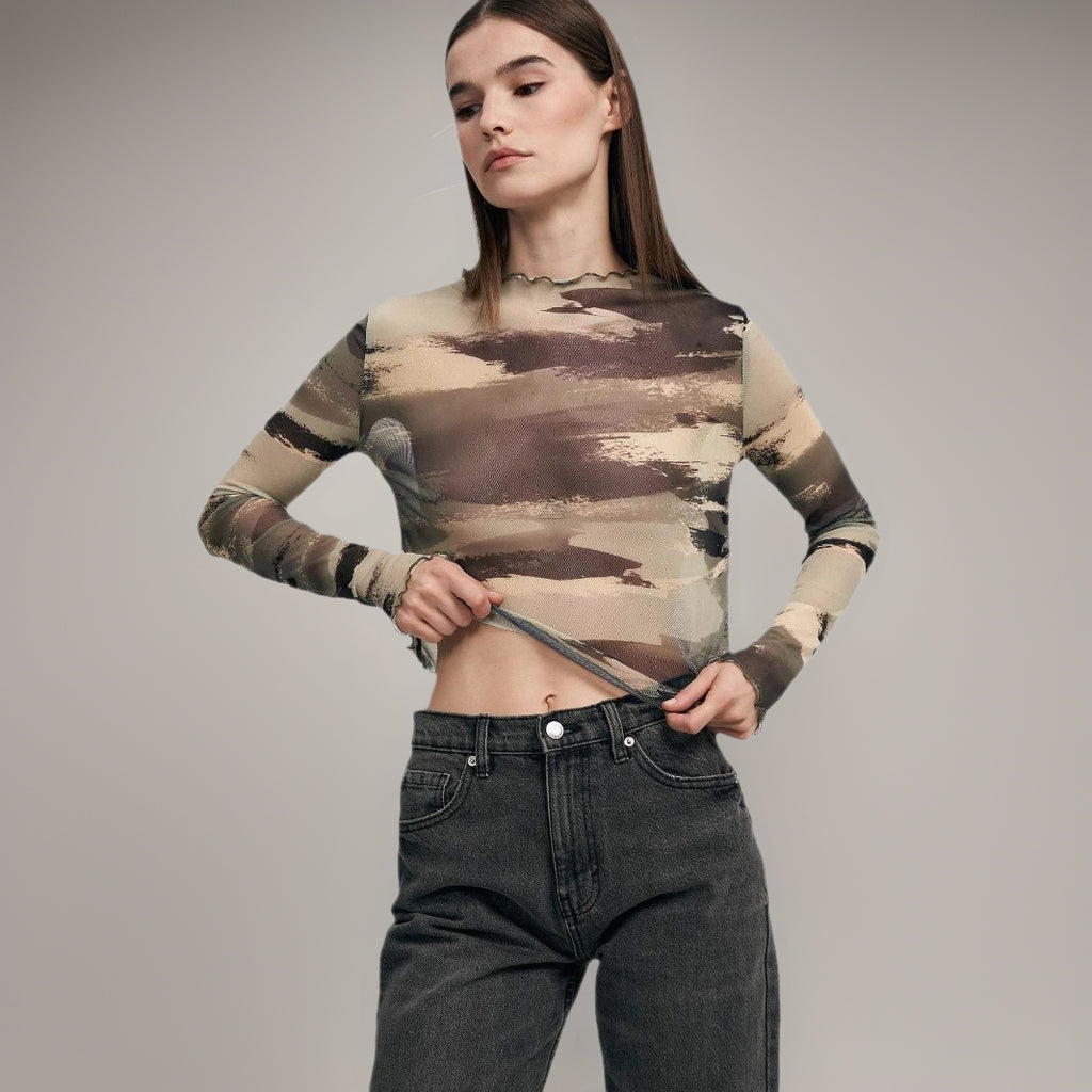 Damen Langarm-Bodysuit mit Herz-Print