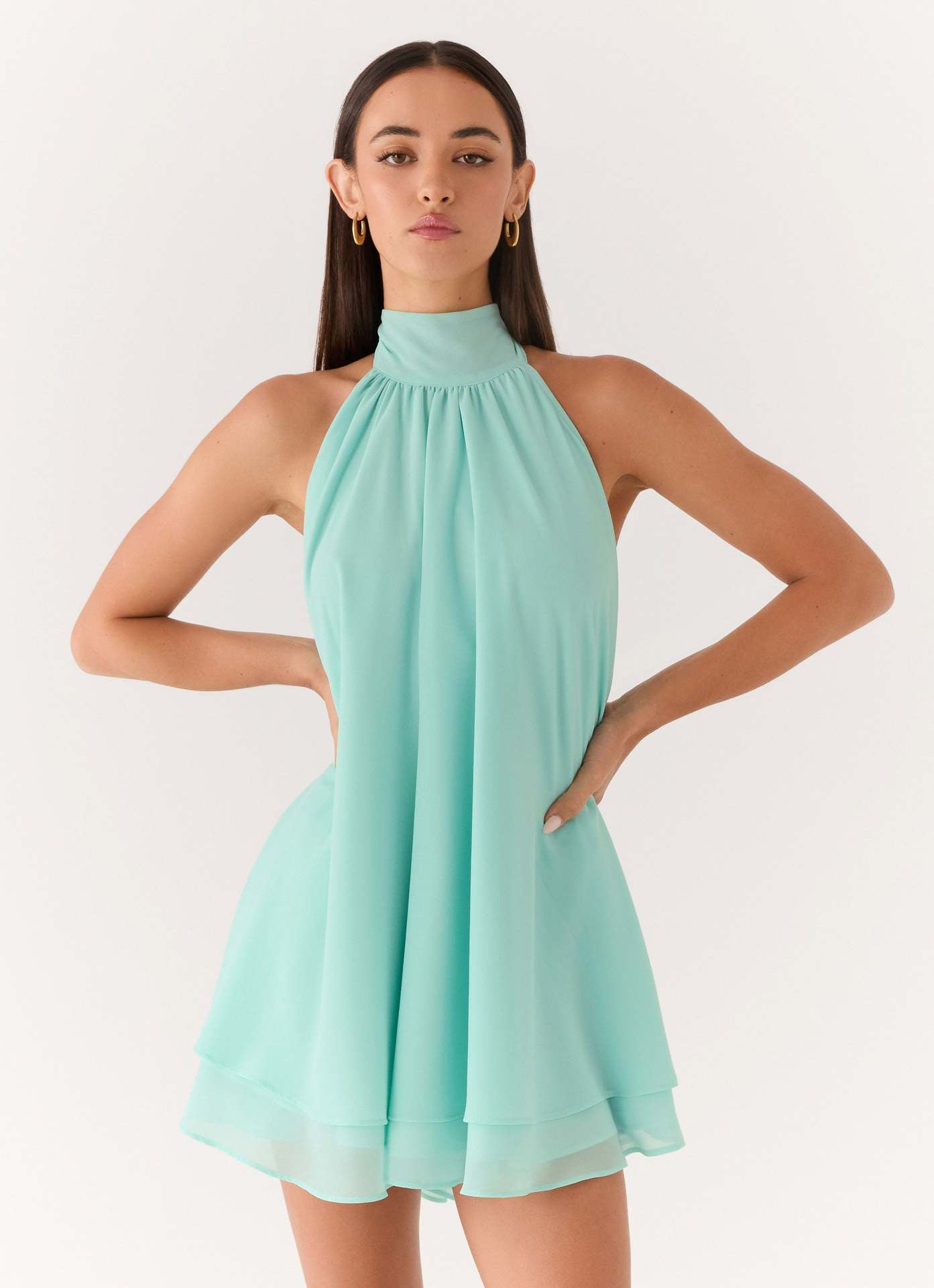 Halterneck Minikleid aus Chiffon