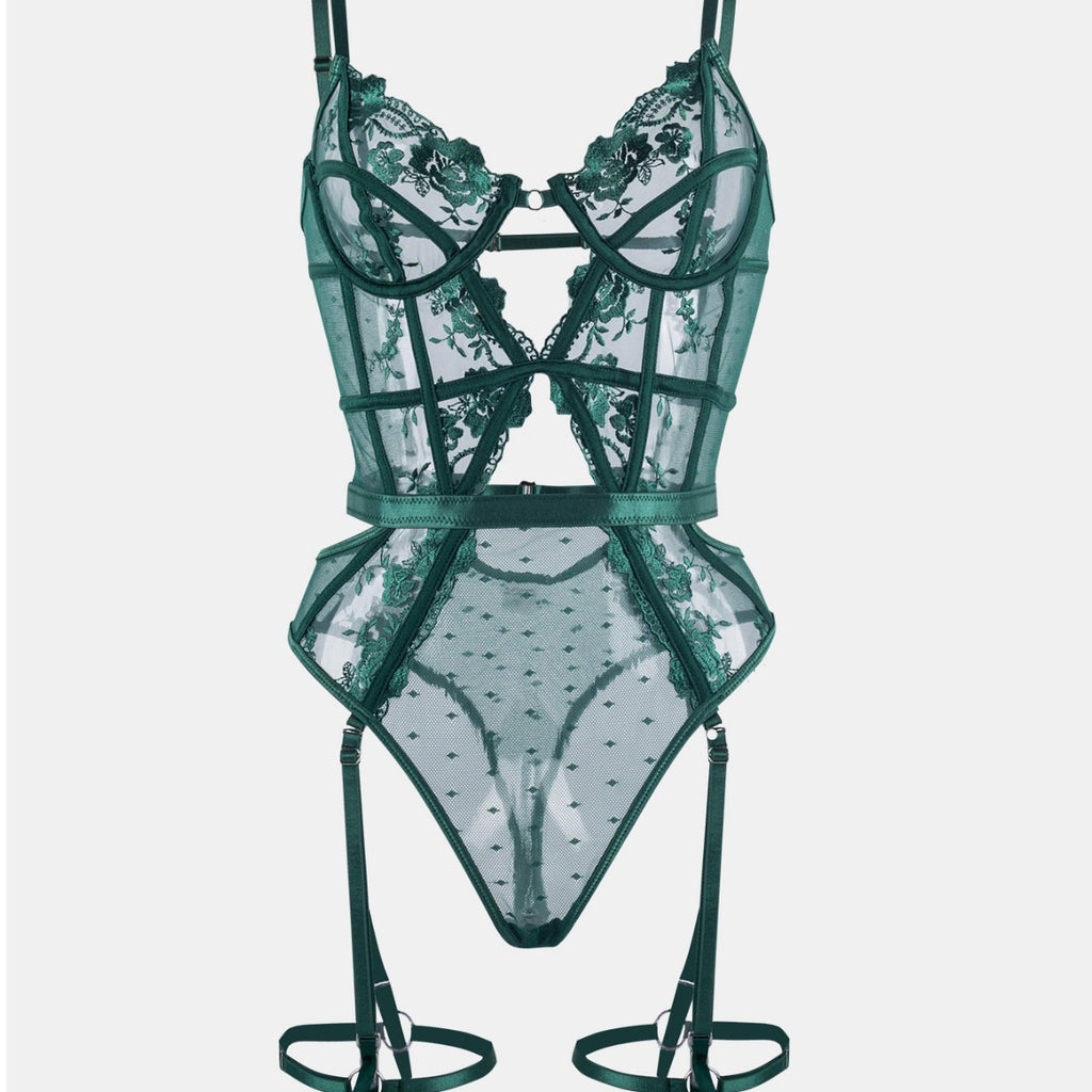 Damen Body mit Spitze und Cut-Outs
