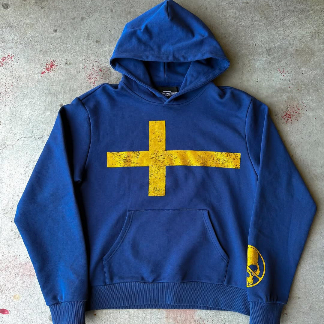 Blauer Hoodie