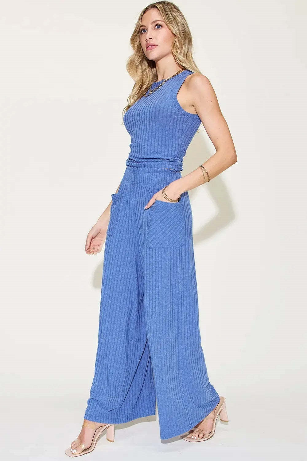 Elegantes 2-teiliges Set: Weste & weite Hose