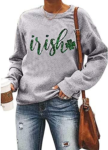 Gedruckter Langarm Pullover Damen
