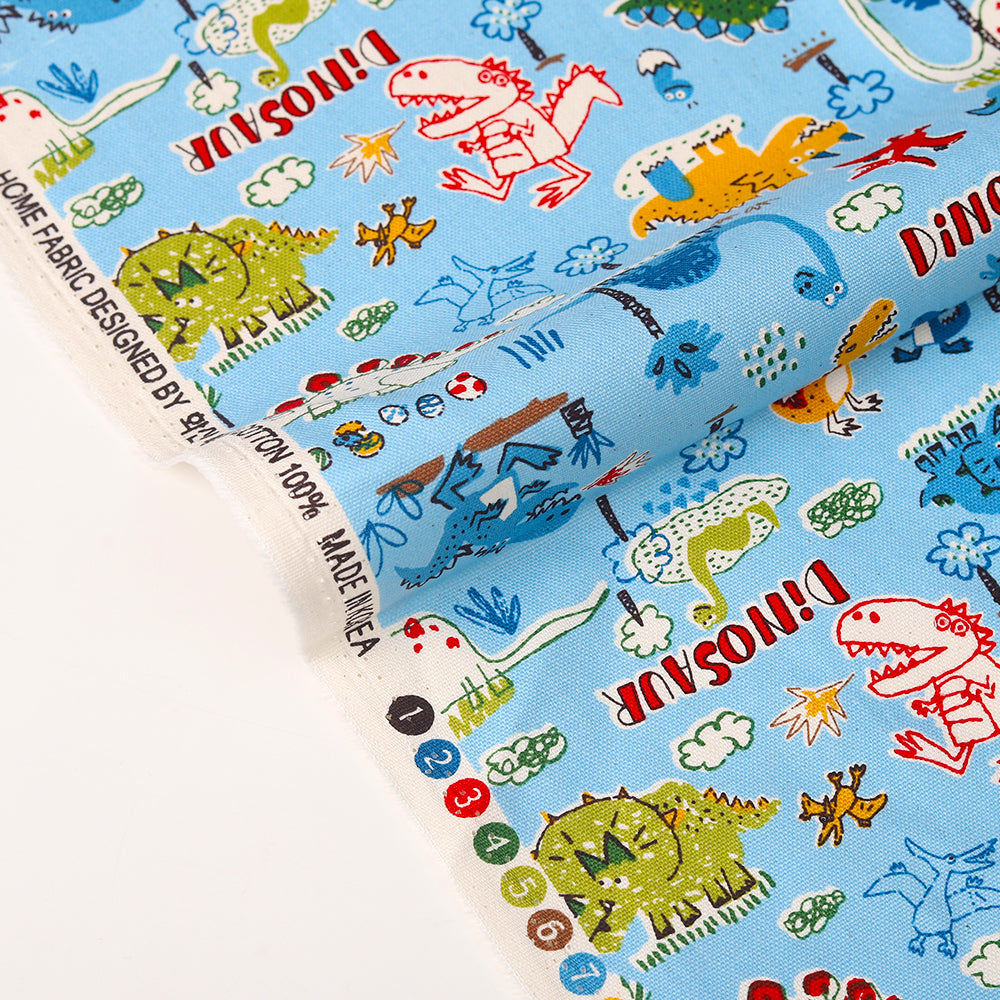 Dinosaurier Baumwoll-Leinwandstoff – Bild 3 | LuxeStyle