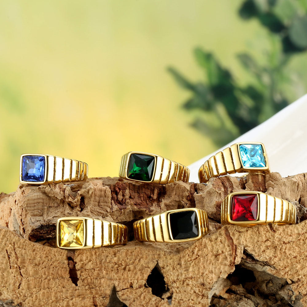 Herrenring mit quadratischem Stein – Bild 3 | LuxeStyle