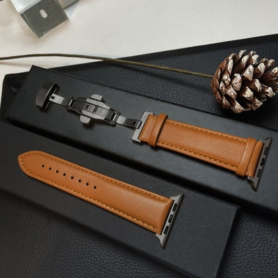 Lederarmband mit Schleifenschnalle für Apple Watch