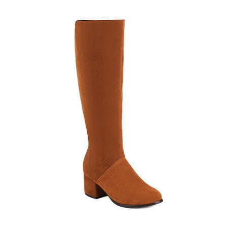 Retro Chunky Mid-Heel Boots