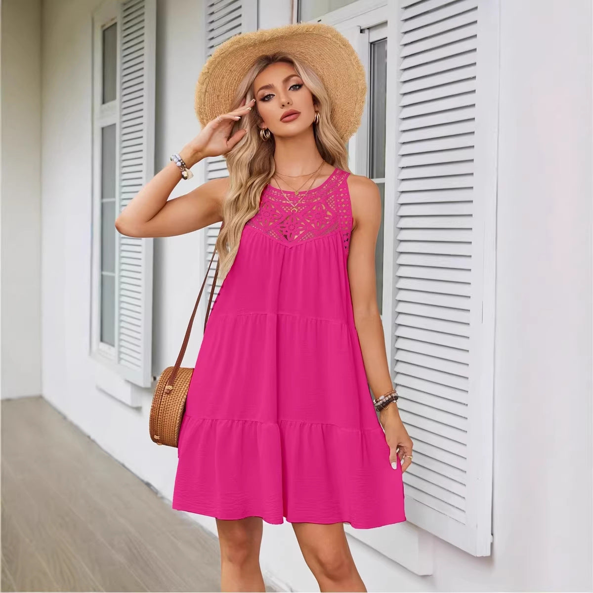 A-Linien Halterneck-Kleid mit Spitze – Bild 1 | LuxeStyle