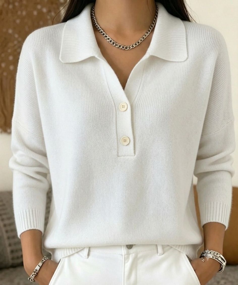 Knitpullover mit geradem Kragen