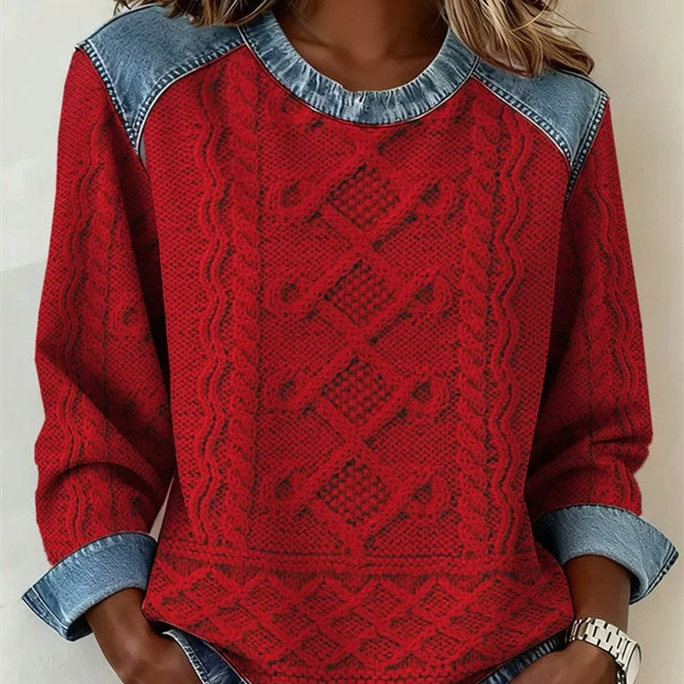 Damen-Top mit 3D-Druckmuster