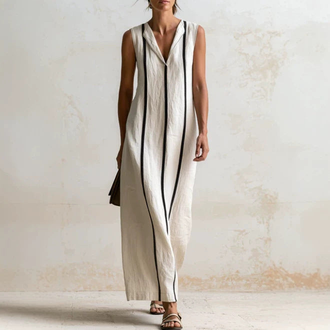 Elegantes ärmelloses V-Neck Kleid