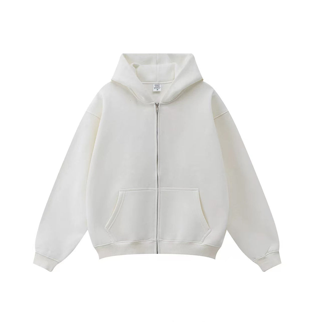 Damen-Casual-Hoodie mit Reissverschluss in Einheitsfarben