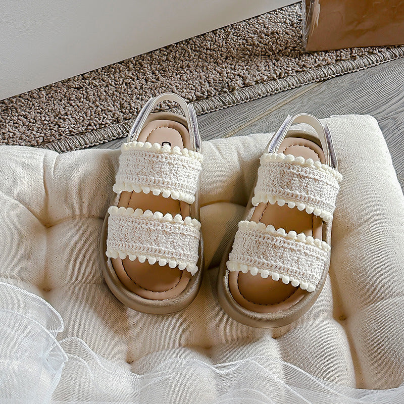 Ethno-Retro Sandalen für Mädchen mit weichen Sohlen