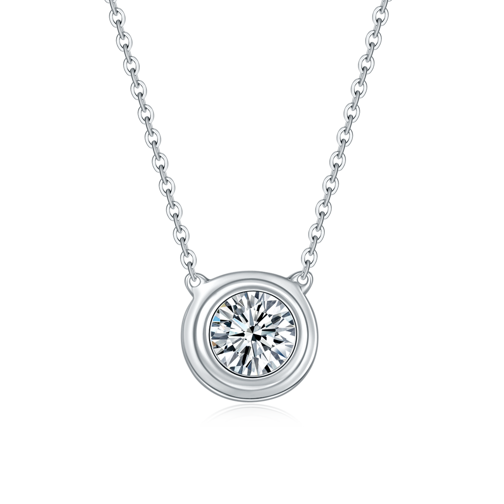 Moissanite Halskette aus 925er Sterlingsilber