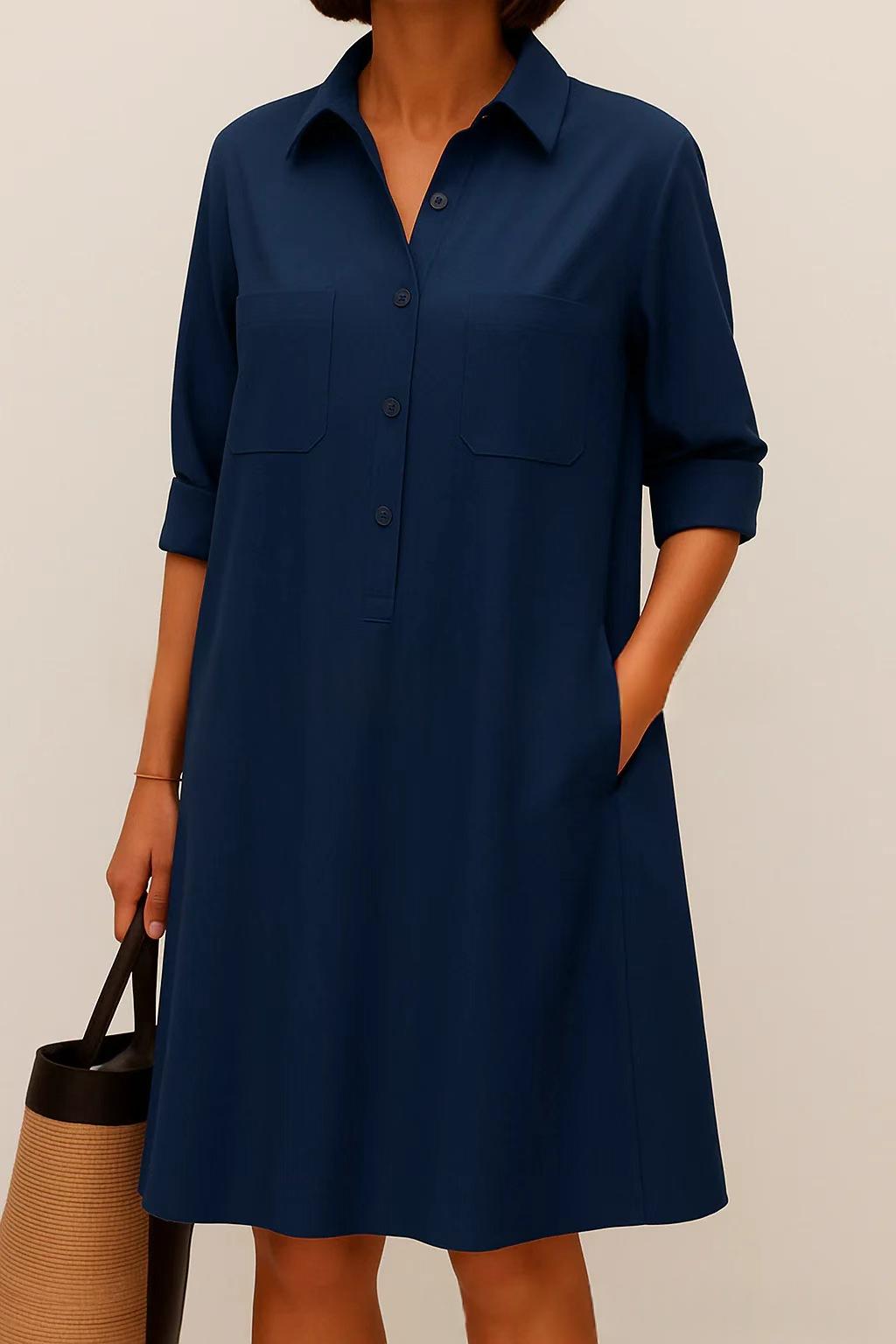Legeres A-Linien Minikleid mit Reverskragen