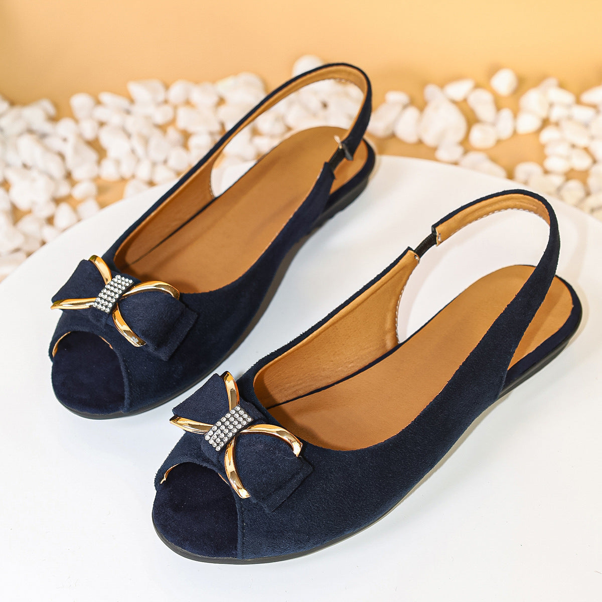 Retro-Sandalen mit offener Zehenpartie