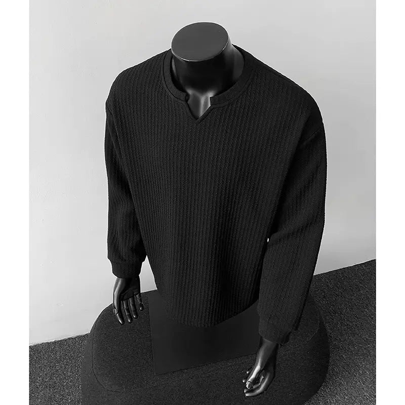 Herren Langarmshirt mit V-Ausschnitt – Bild 10 | LuxeStyle
