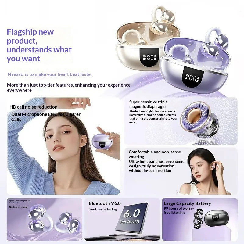 Ear-Clip Bluetooth Kopfhörer mit Geräuschunterdrückung