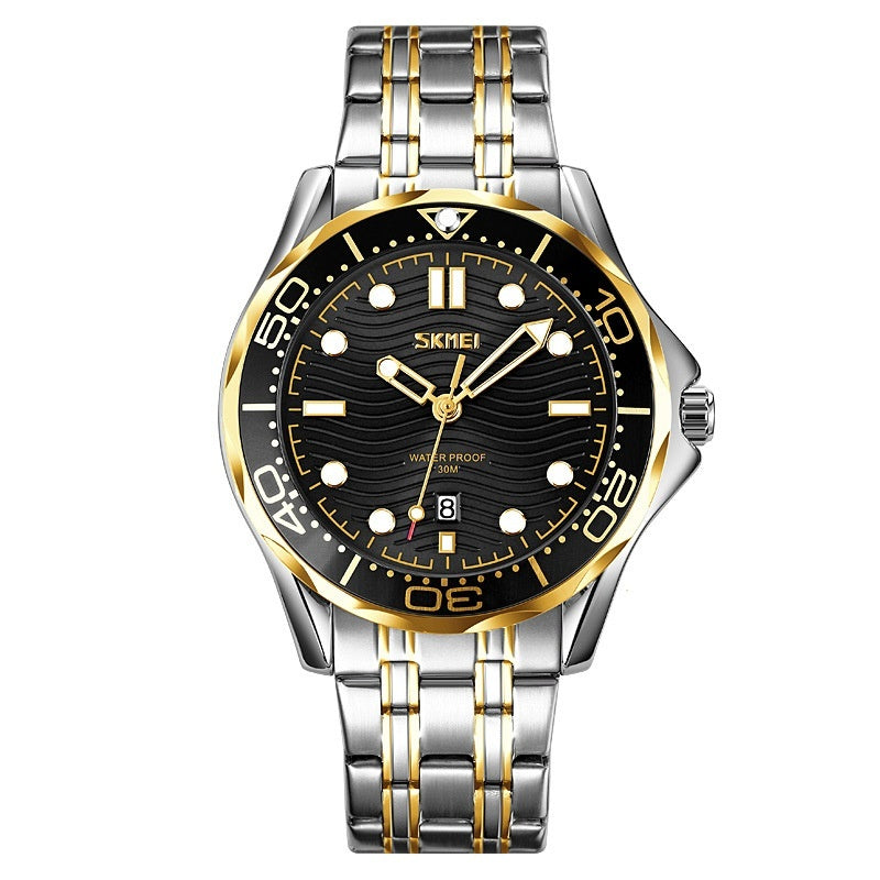Herren Quarz Armbanduhr mit Leuchtband