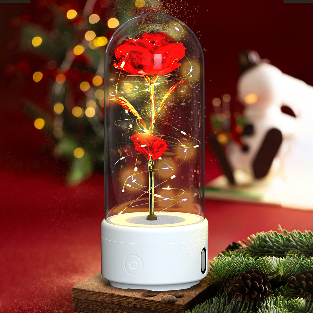 LED Rose mit Bluetooth-Speaker im Glas