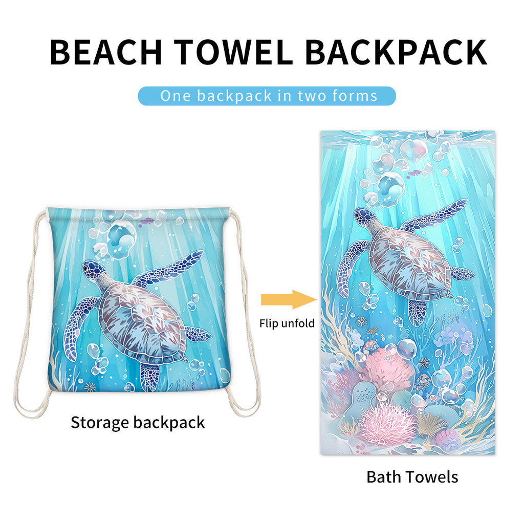 Badetuch mit integriertem Rucksack