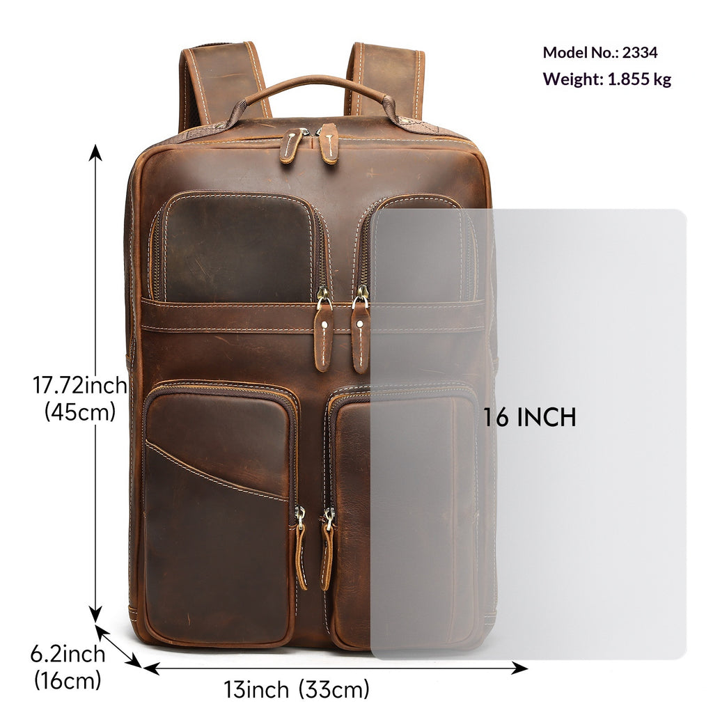 Crazy Horse Leder Rucksack für Business Travel – Bild 6 | LuxeStyle