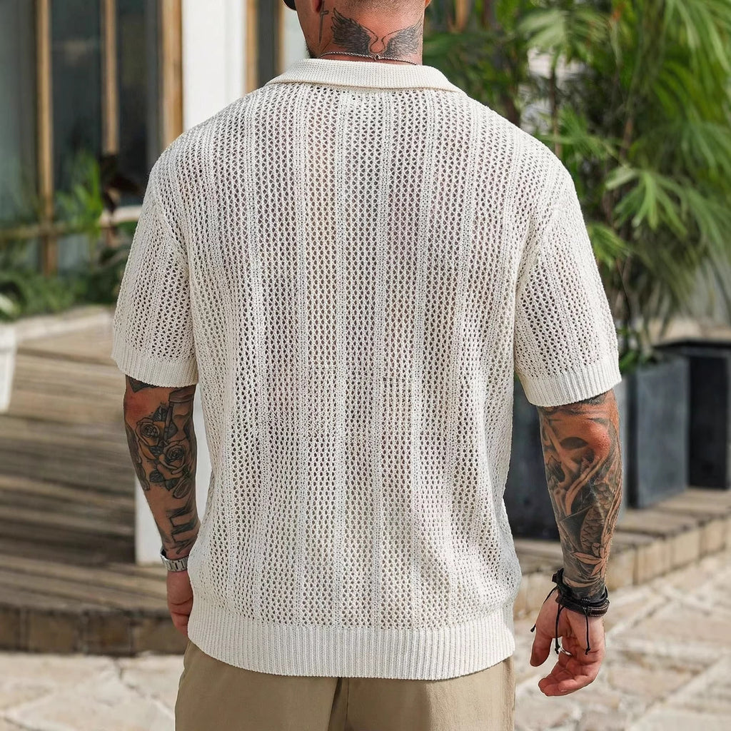 Strickpullover Kurzarm im Relaxed Fit