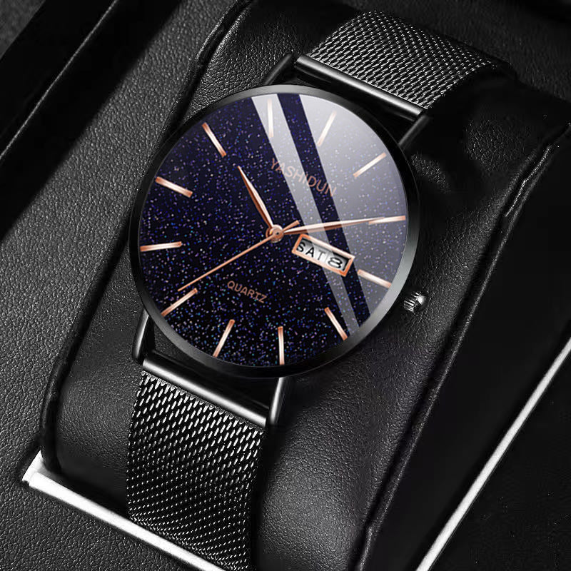 Männliche wasserdichte Dual-Datum-Uhr Starry Sky – Bild 2 | LuxeStyle