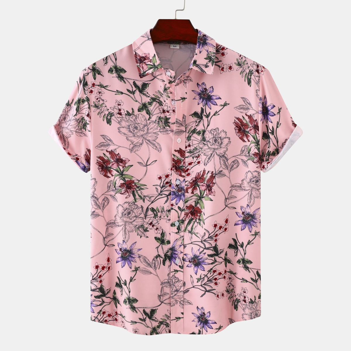 Kurzärmliges Männer-Shirt mit Blumenprint – Bild 5 | LuxeStyle