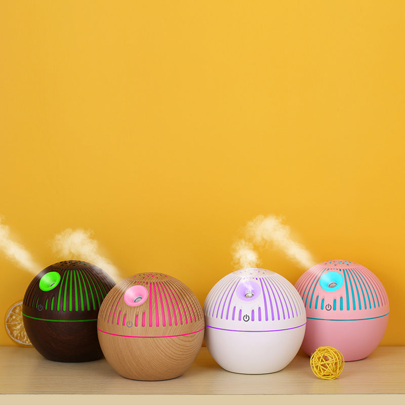 Aroma Diffuser mit Holzmaserung und 7 Farben
