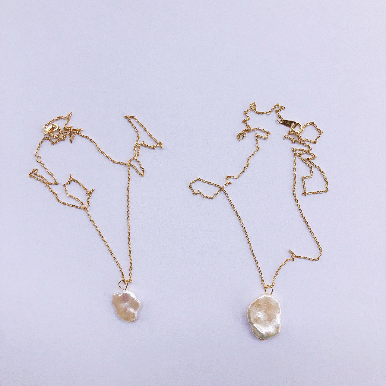 925 Sterlingsilber Barockperle Halskette in Gold