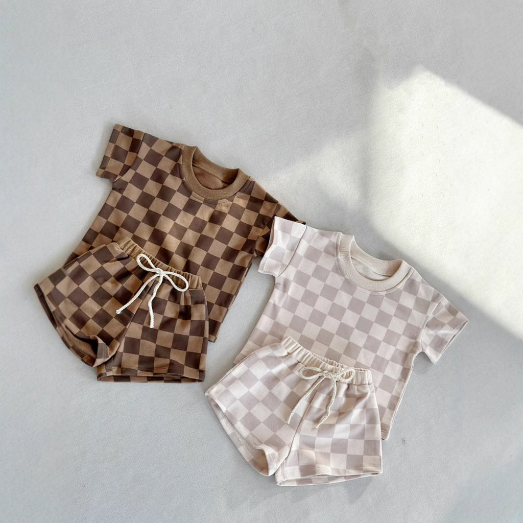 Baby-Shorts-Set mit kariertem Hemd – Bild 4 | LuxeStyle