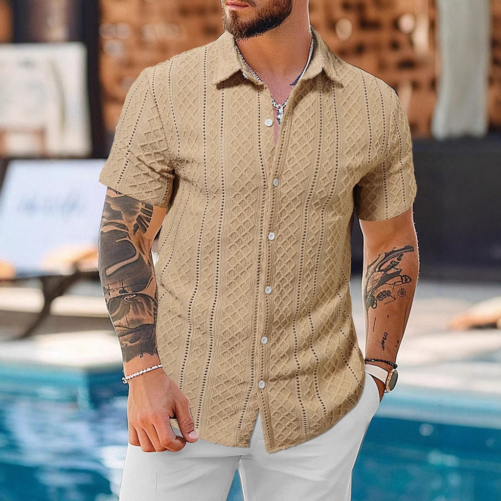 Herren Hemd mit Revers, einfarbig – Bild 6 | LuxeStyle