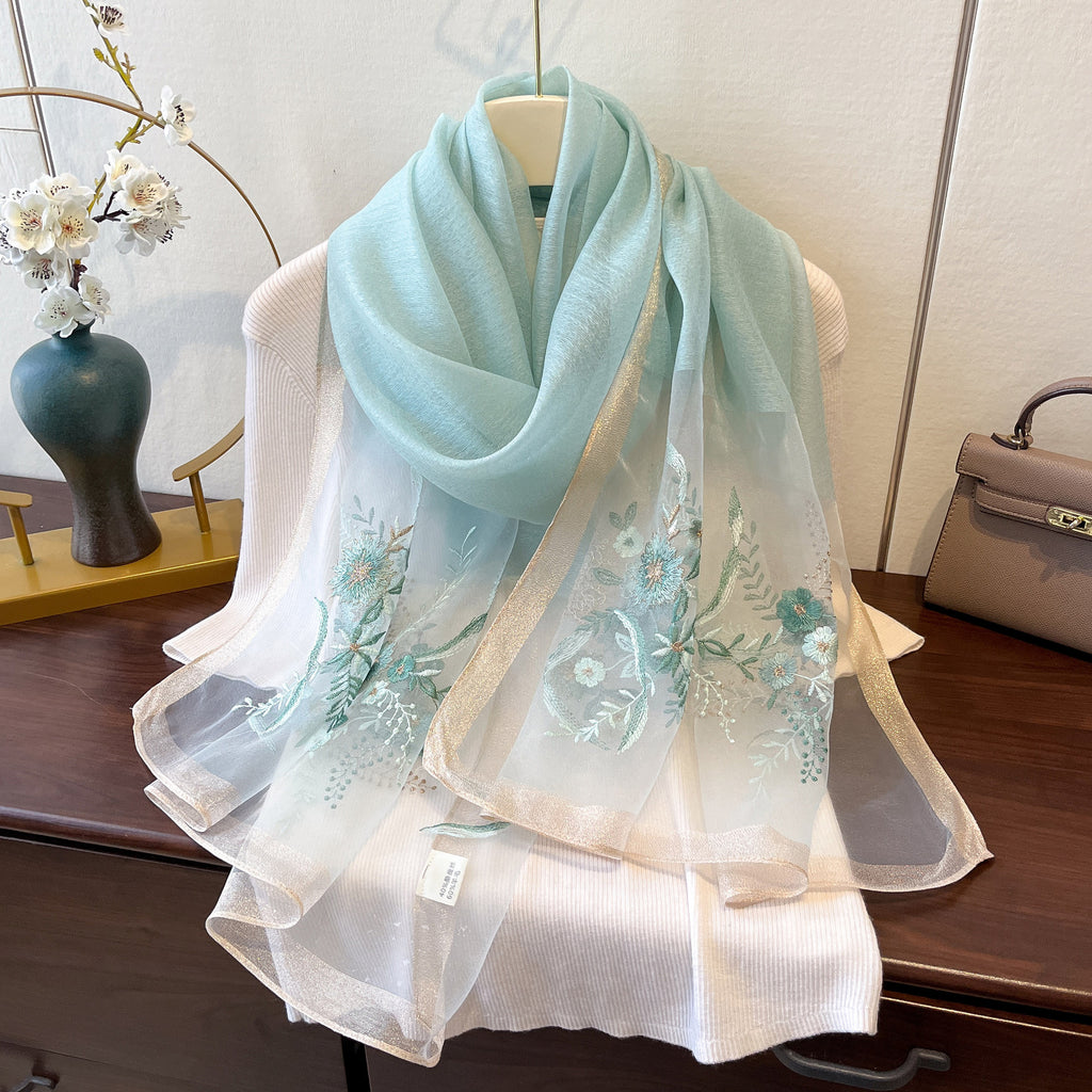 Gestickter Jacquard-Umhänge-Schal – Bild 9 | LuxeStyle