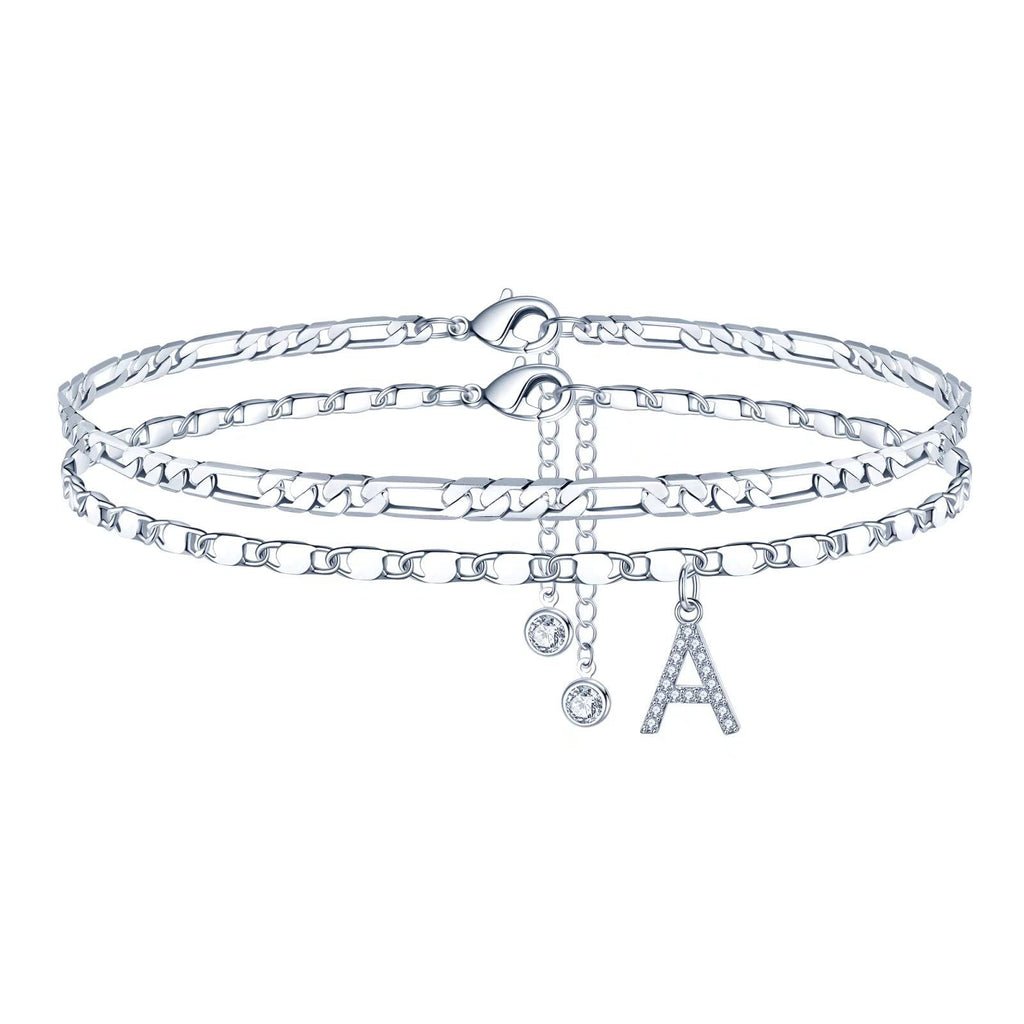Doppellagige Fusskette mit Zirkon-Anhänger | LuxeStyle