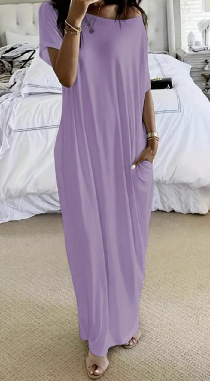 Elegantes Maxikleid mit kurzen Ärmeln – Bild 9 | LuxeStyle