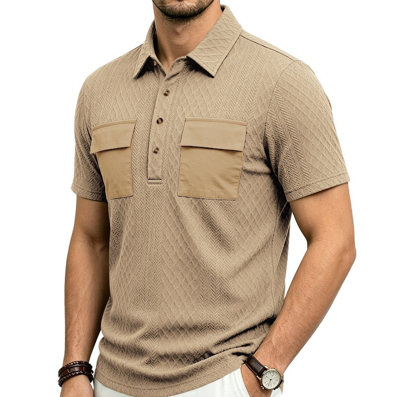 Jacquard Polo-Shirt mit Reverskragen
