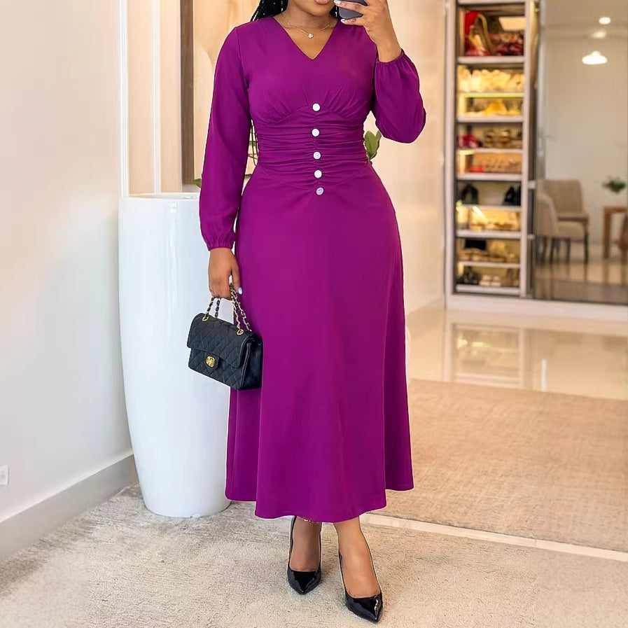 Elegantes A-Linien Kleid mit langen Ärmeln – Bild 6 | LuxeStyle