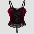 Samt-Camisole mit Schnürung