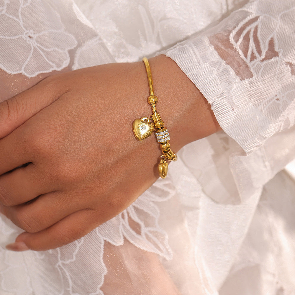 Doppelherz-Armband mit Strasssteinen | LuxeStyle