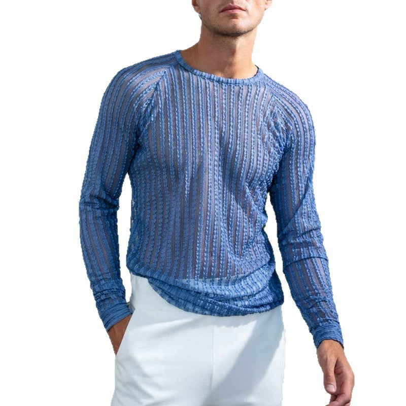 Herren Langarmshirt mit Streifen | LuxeStyle