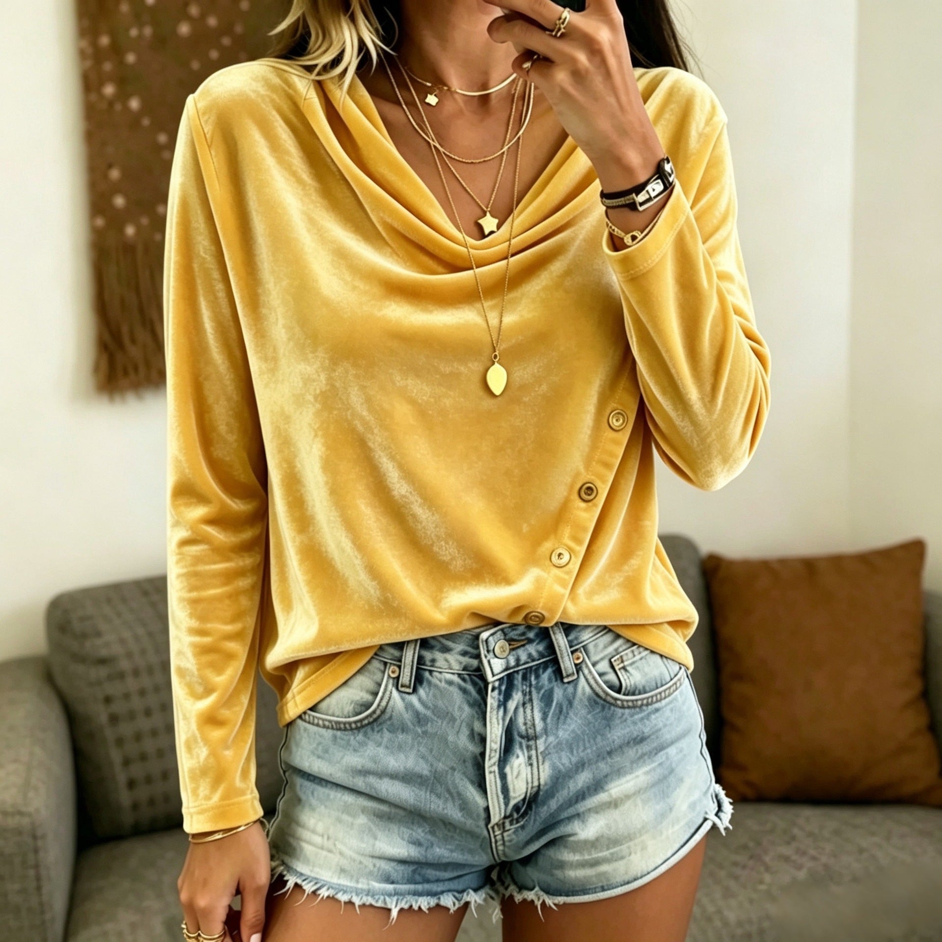 Elegantes Langarm-Top