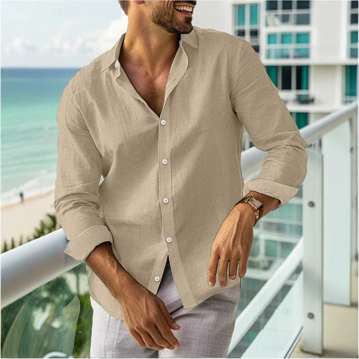 Sommerhemd Langarm Slim Fit