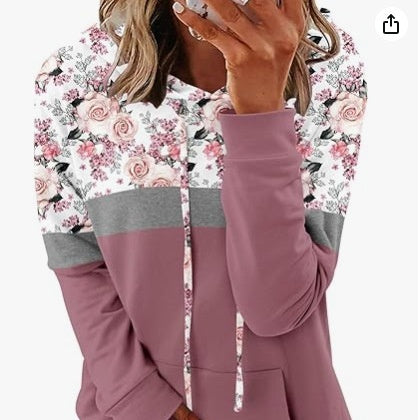 Farbblock-Hoodie für Damen