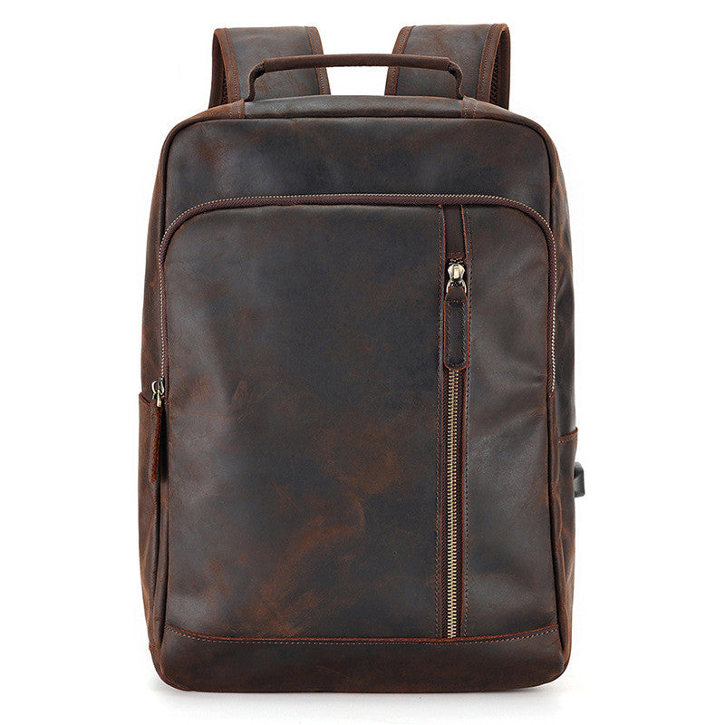 Rucksack Herren Crazy Horse Leder, grosse Kapazität – Bild 6 | LuxeStyle
