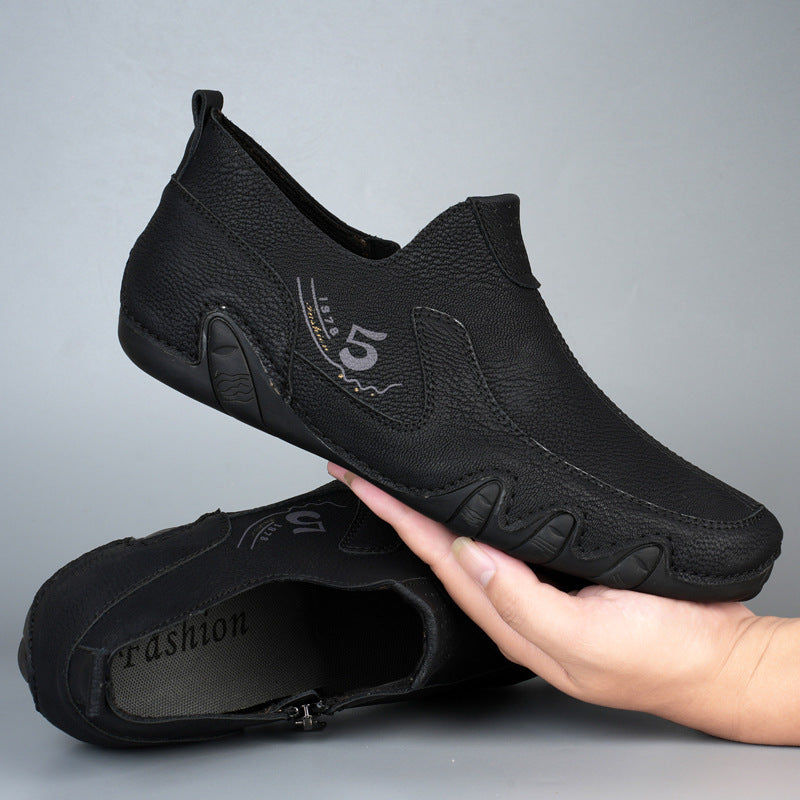 Herren Mid-Top Leder Casual-Schuh mit Reissverschluss – Bild 9 | LuxeStyle