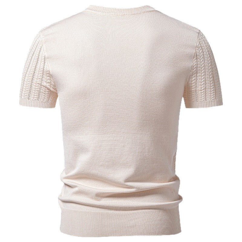 Kurzarm-Strickpullover für Herren
