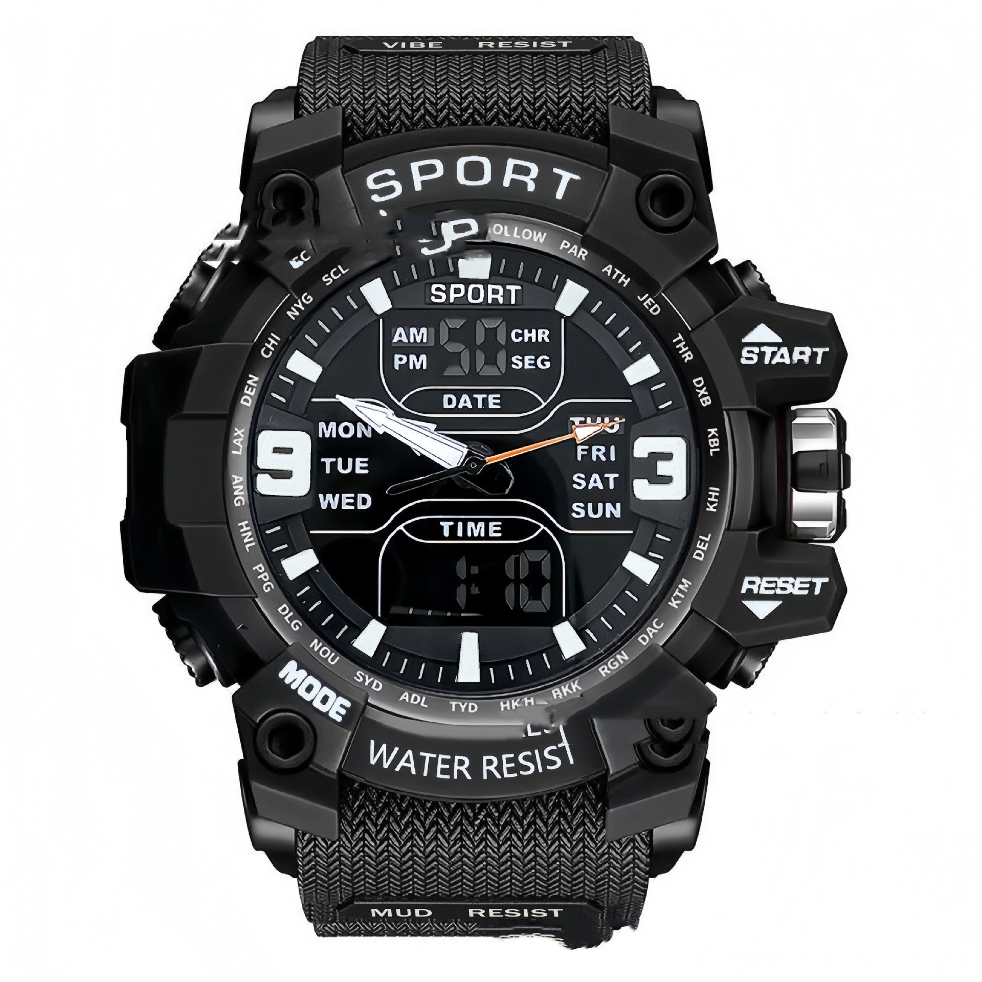 Sportliche Armbanduhr mit Leuchtzifferblatt