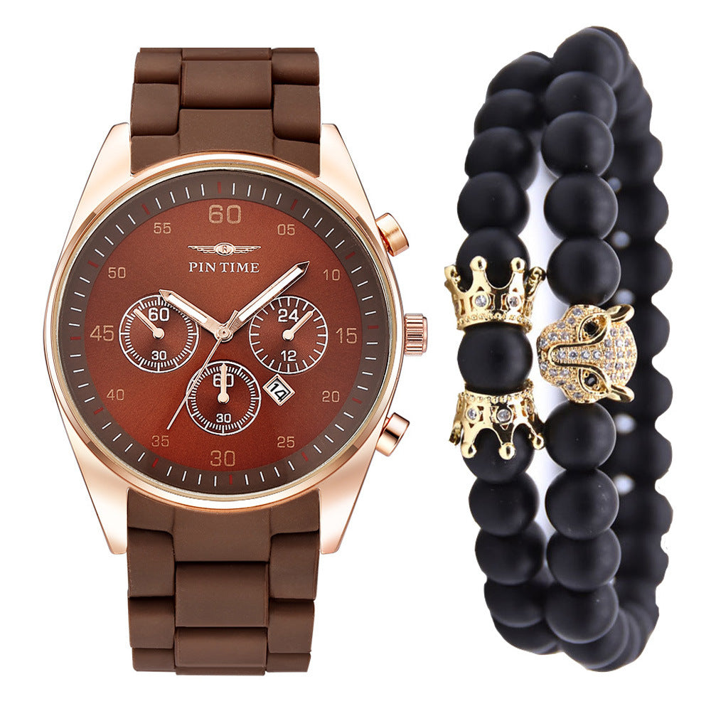 Silicone Chronograph Quarz-Uhr mit Armband – Bild 4 | LuxeStyle